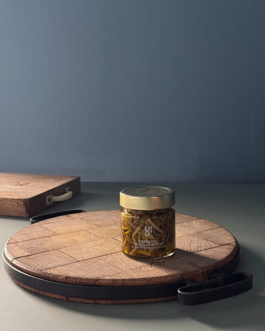 GERMOGLI DI AGLIO ROSSO in olio extravergine di oliva
