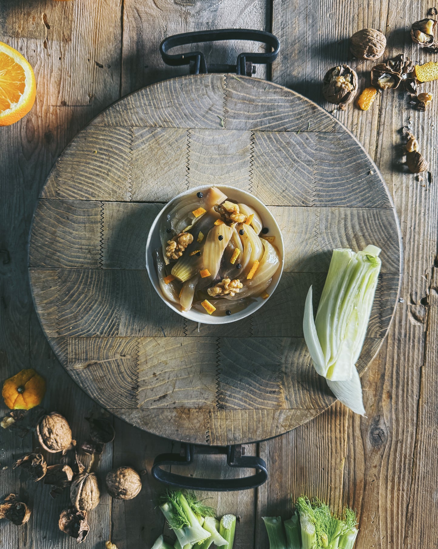 FINOCCHI, arancia candita e noci in olio extravergine di oliva